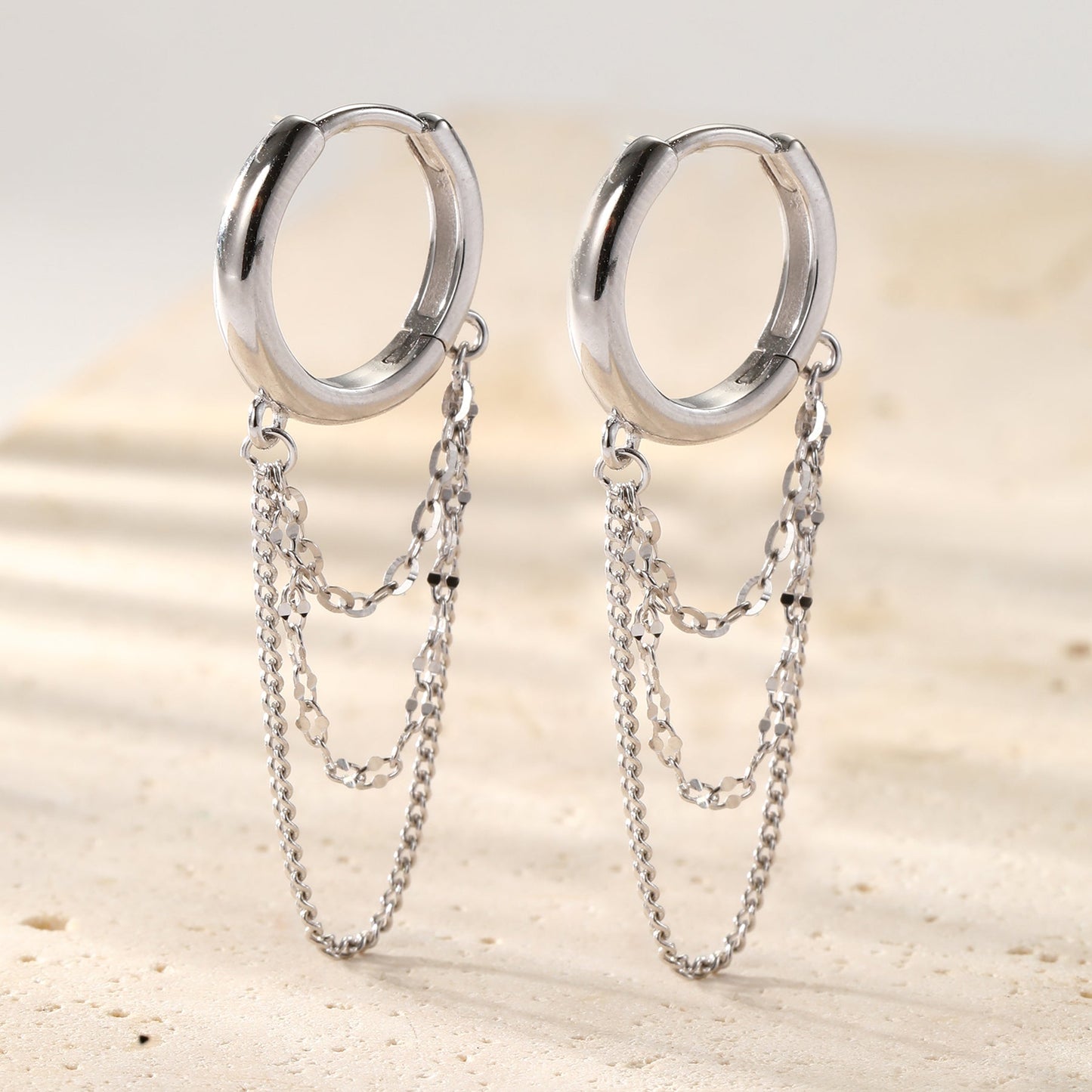 Cascade Blossom Hoop Earrings Sterling Silver