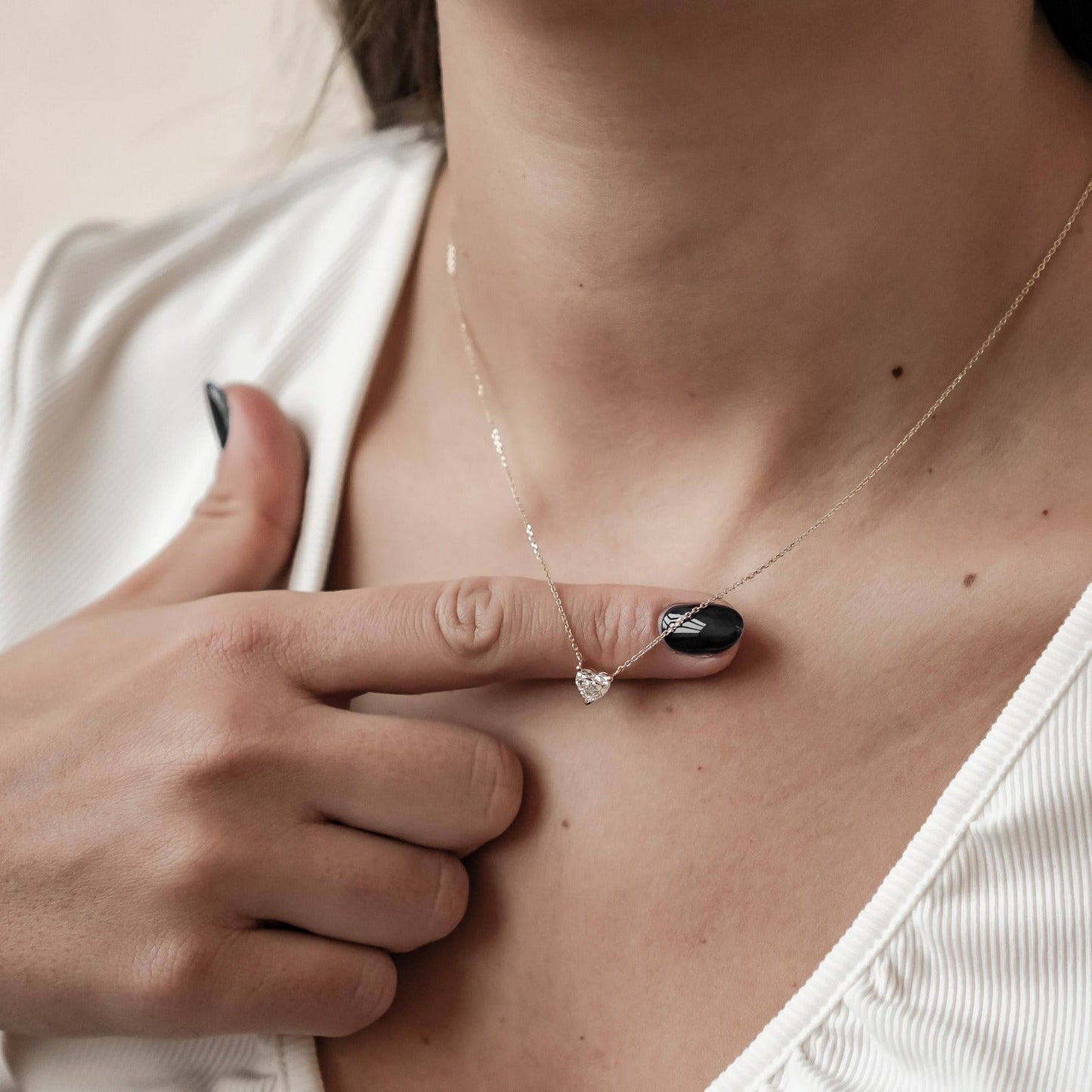 Devotion Diamond Heart Pendant Necklace 14K Gold