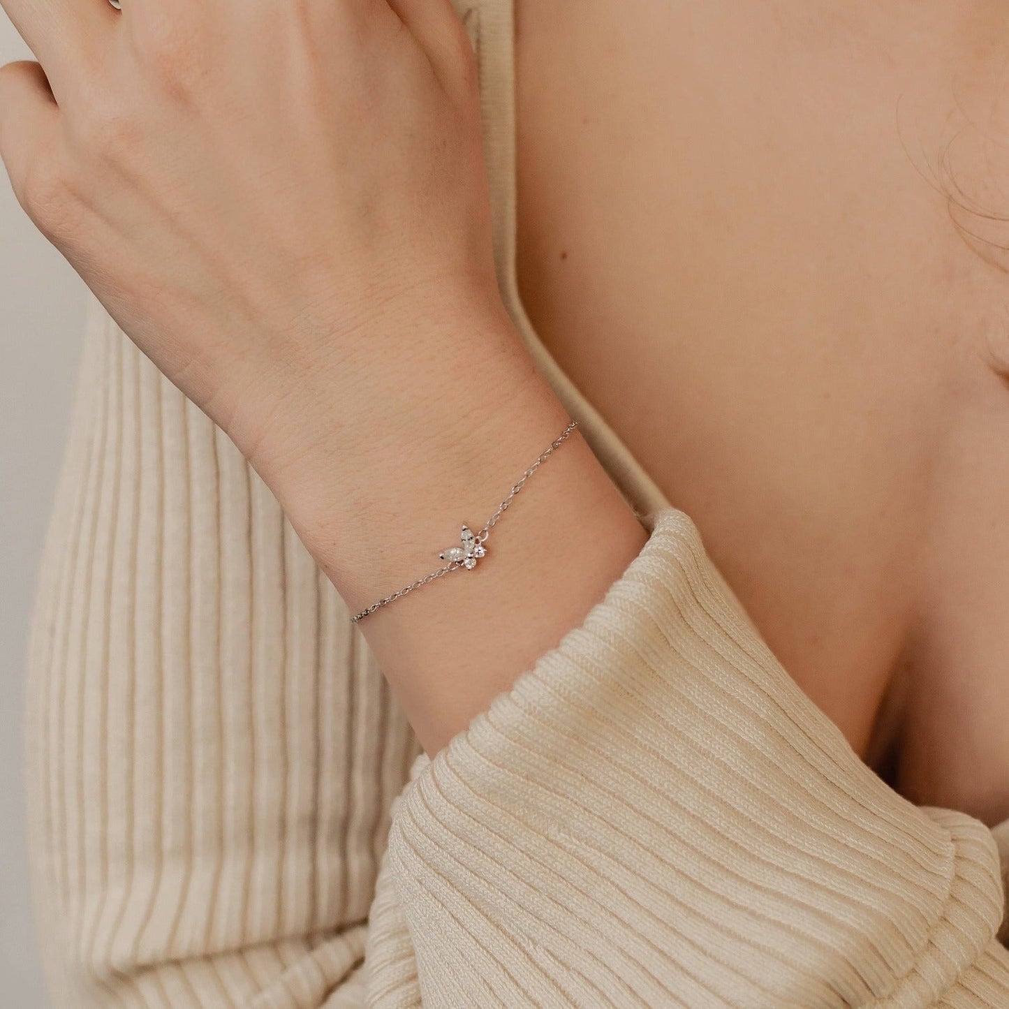 Gemstone Butterfly Jewelry Set Sterling Silver