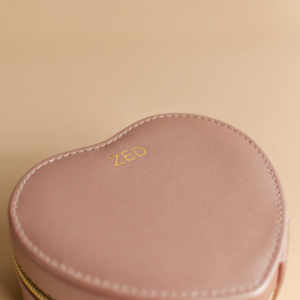 Pink Heart Jewelry Case