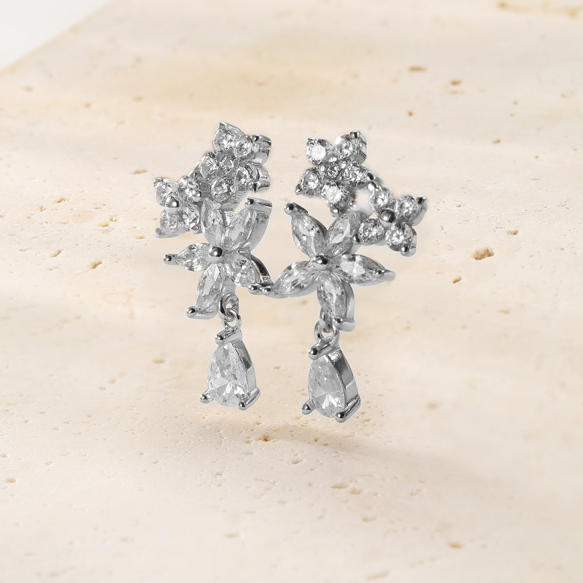 Morning Dew Drop Earrings Sterling Silver