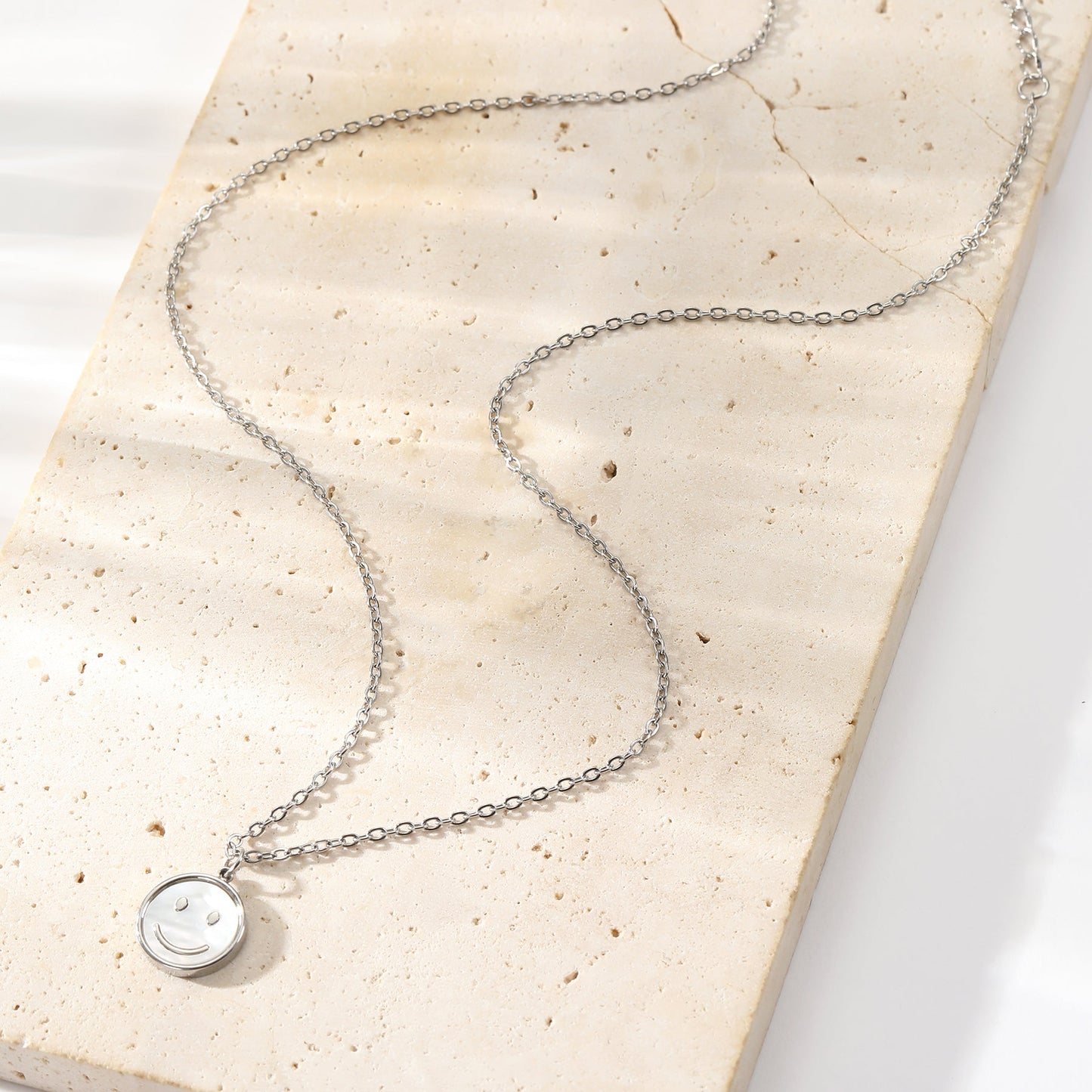 Shell Smiley Pendant Necklace Waterproof