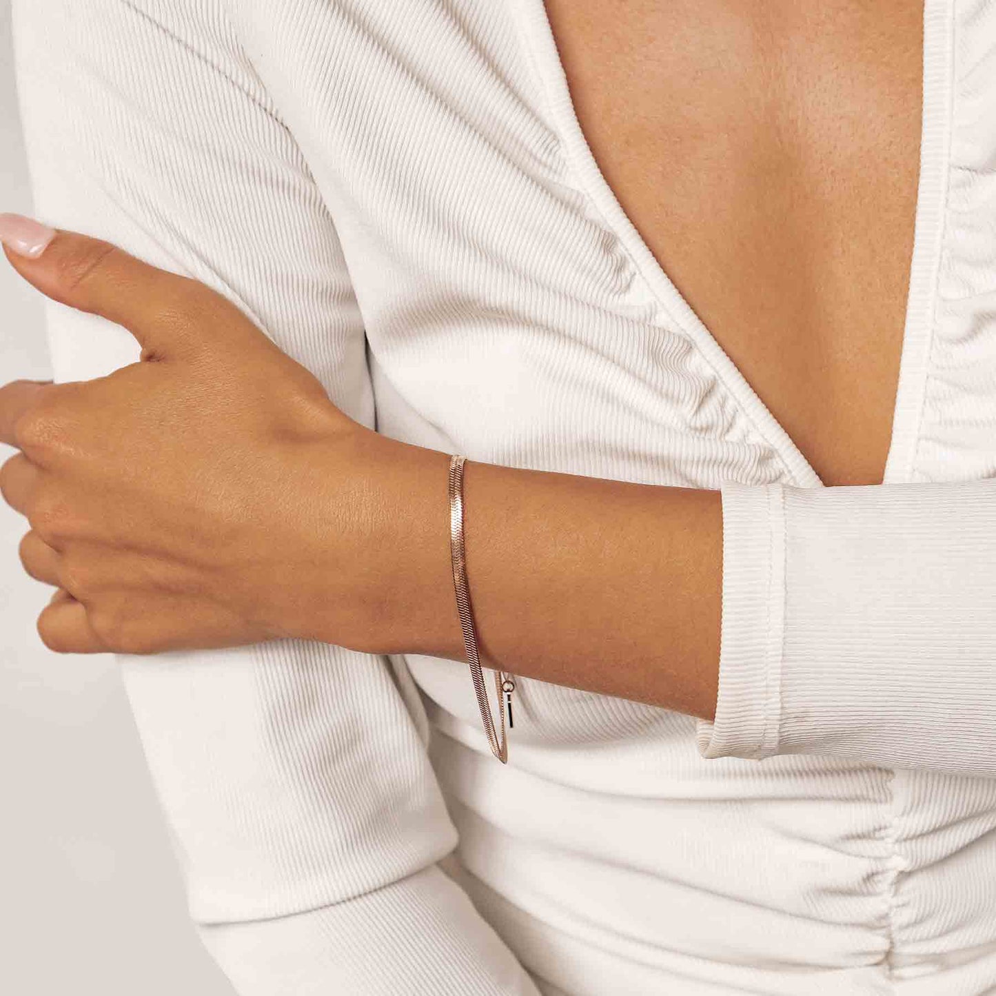 Snake Chain Bracelet Rose Gold