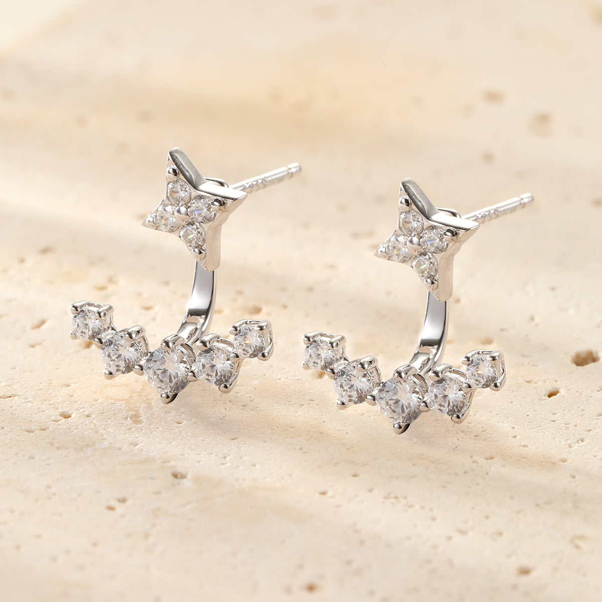 Star Jacket Stud Earrings Sterling Silver