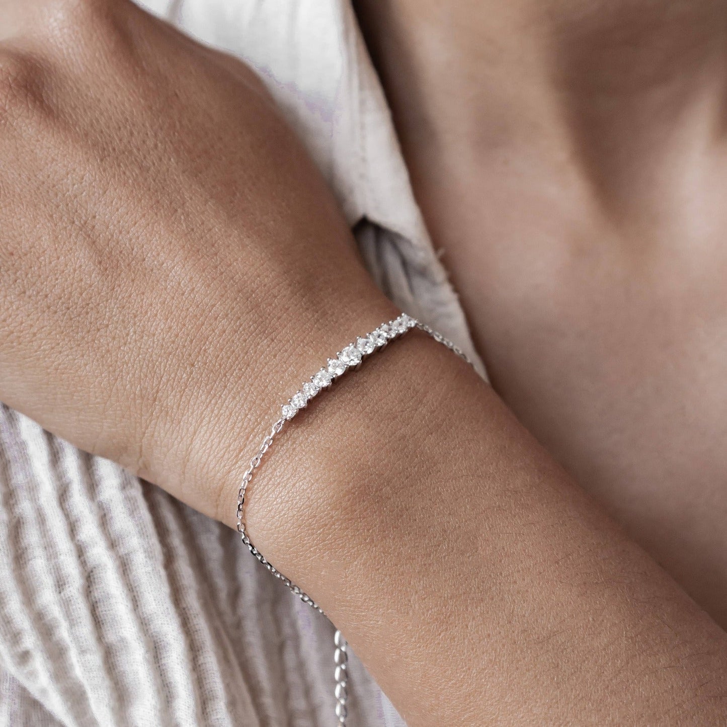 Tennis Glow Bracelet Sterling Silver