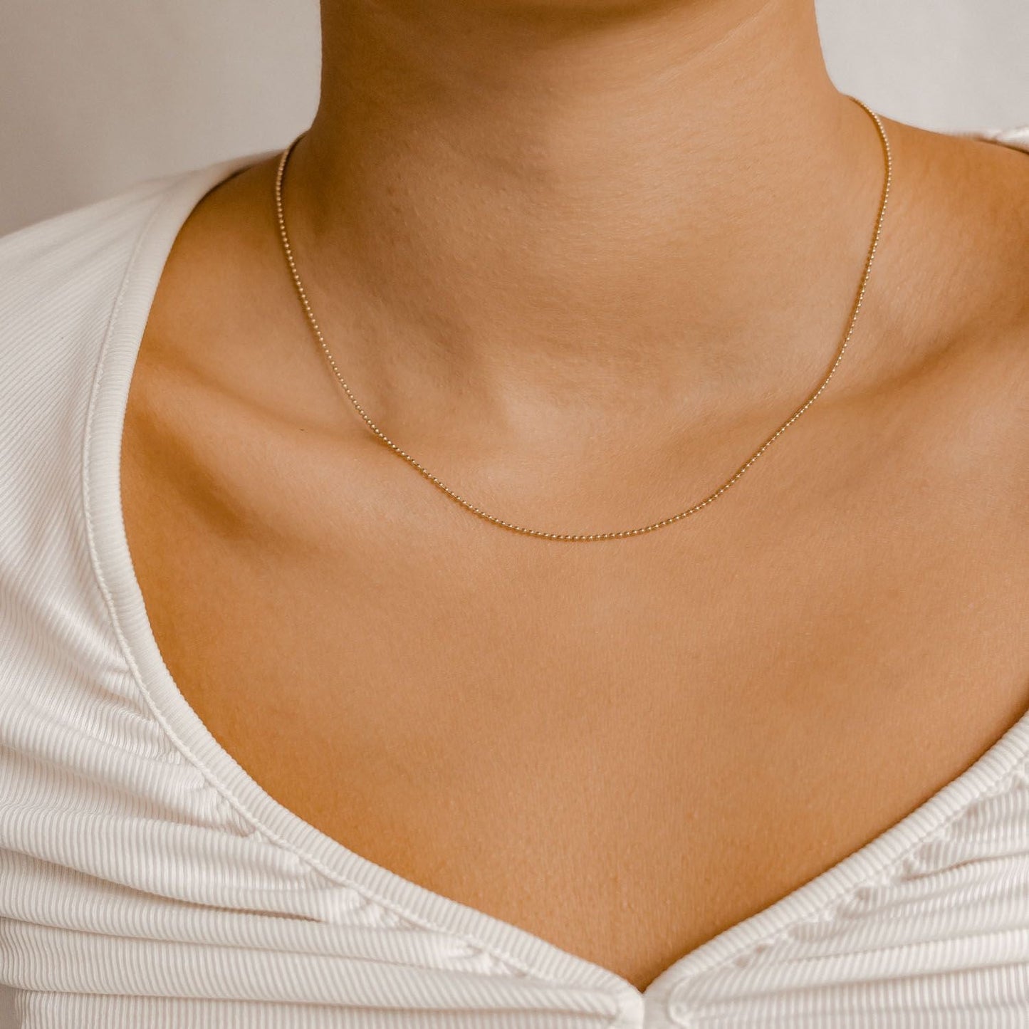 Bead Chain Necklace Gold