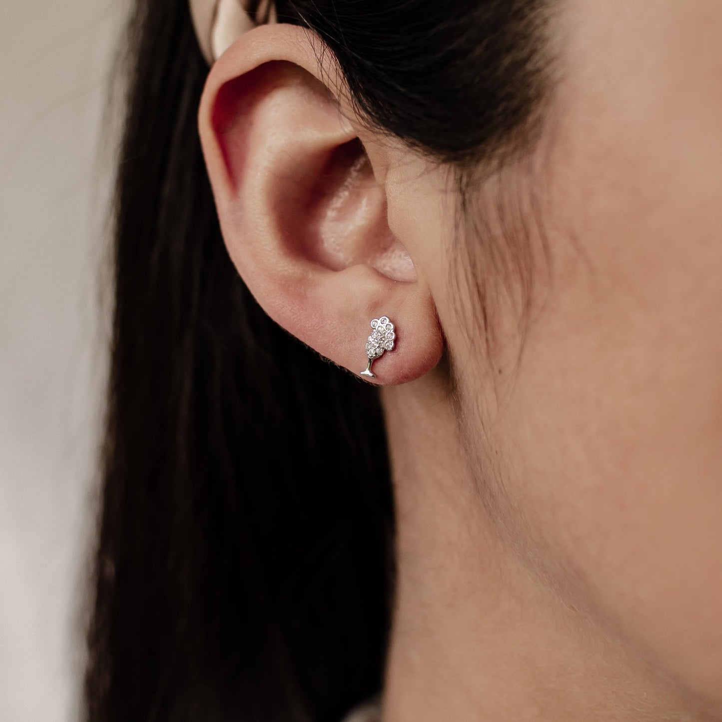 Bubble Champagne Stud Earring Sterling Silver