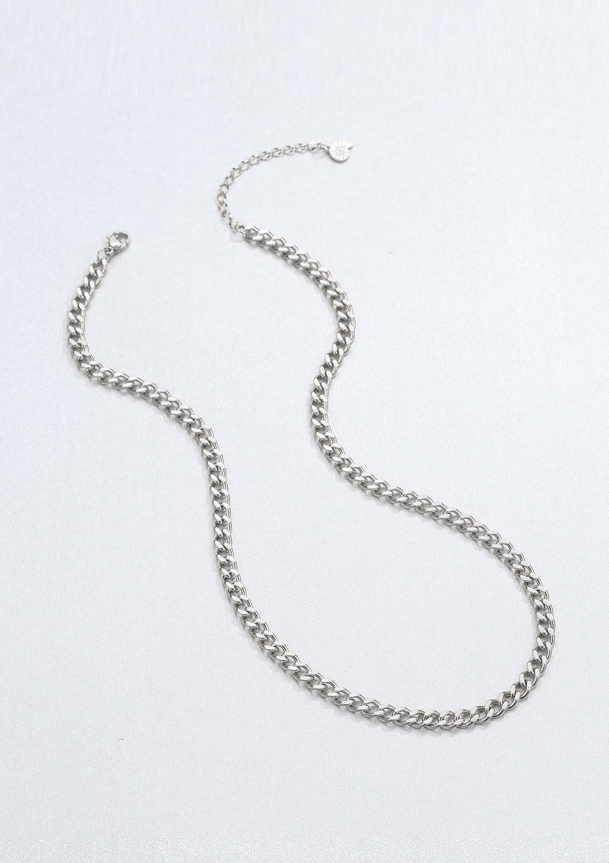 Chunky Curb Chain Necklace Silver