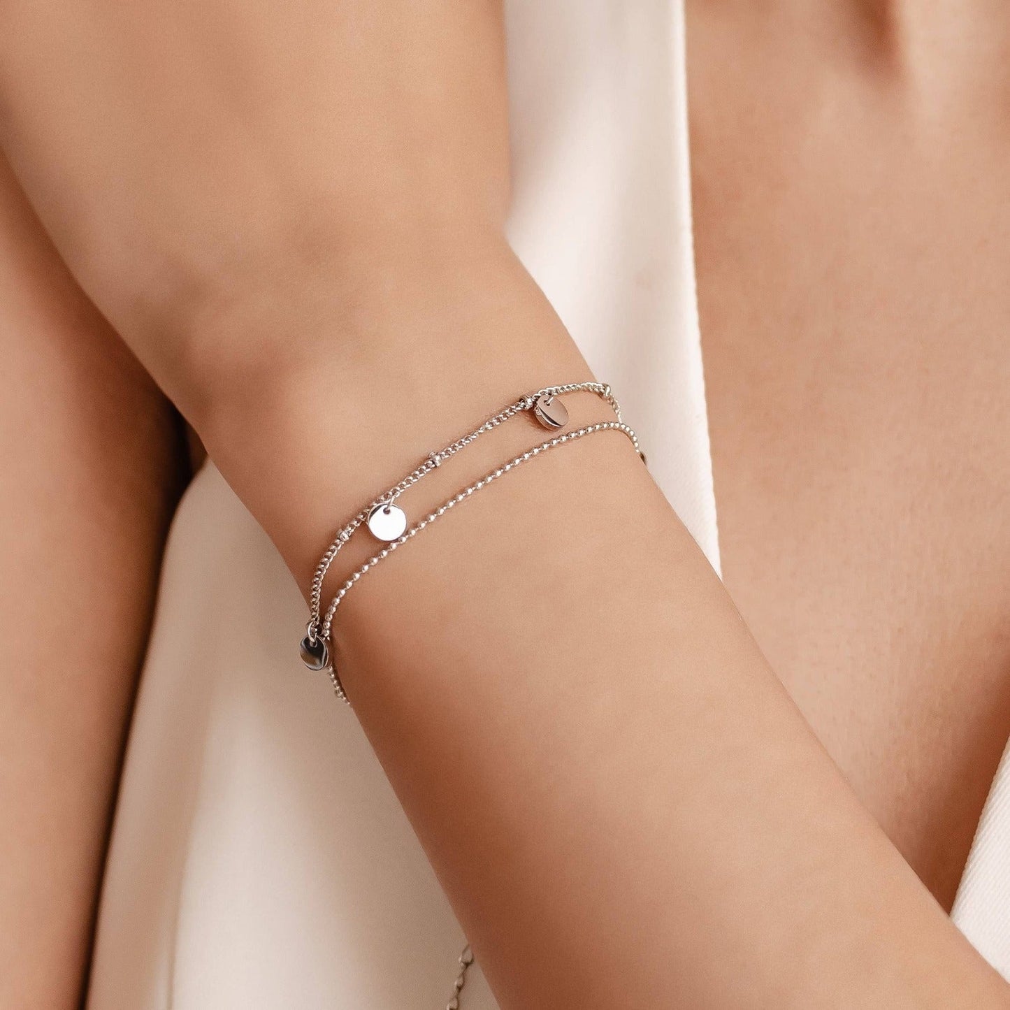 Coin and Bead Chain Bracelet Set