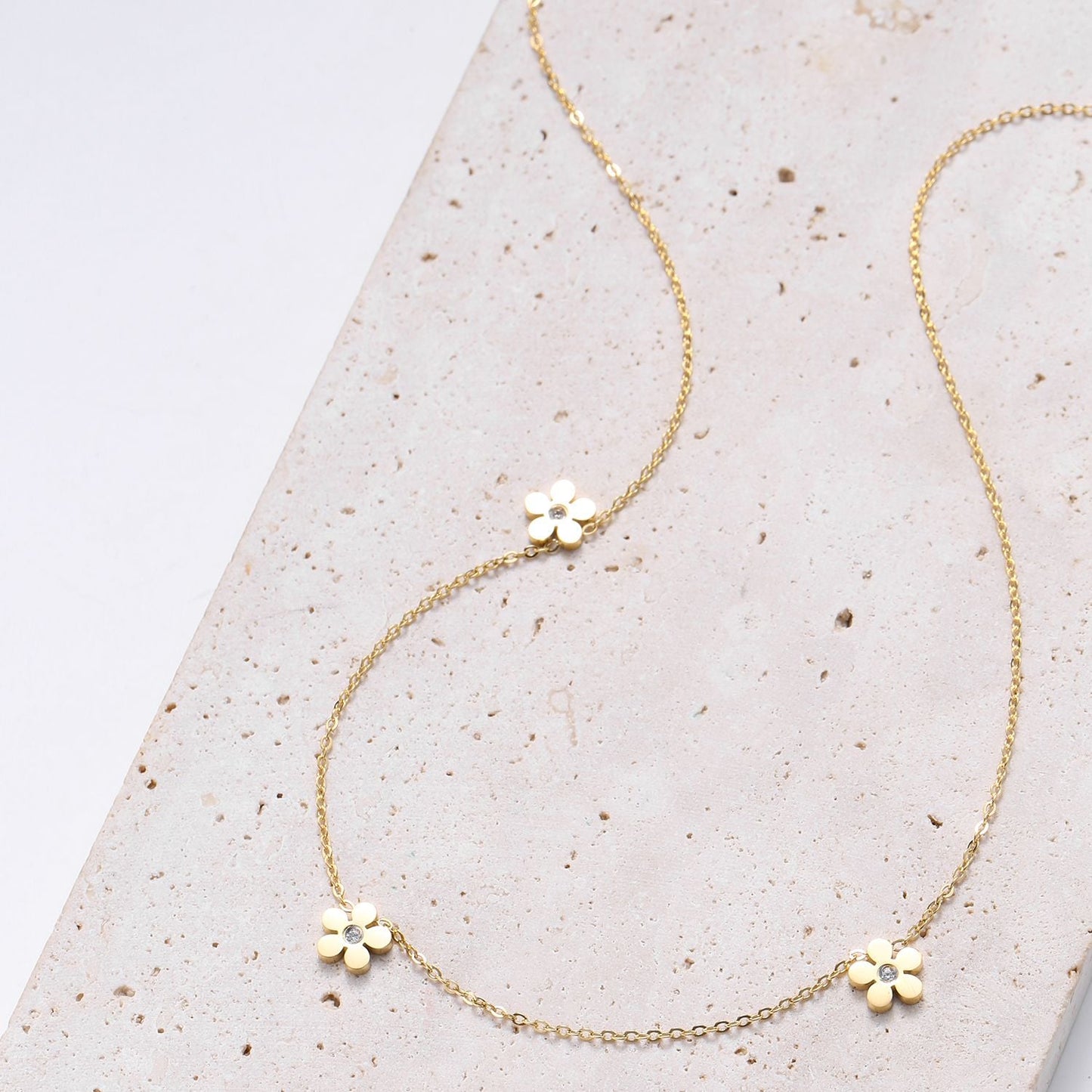 Forget-Me-Not Charm Necklace Gold