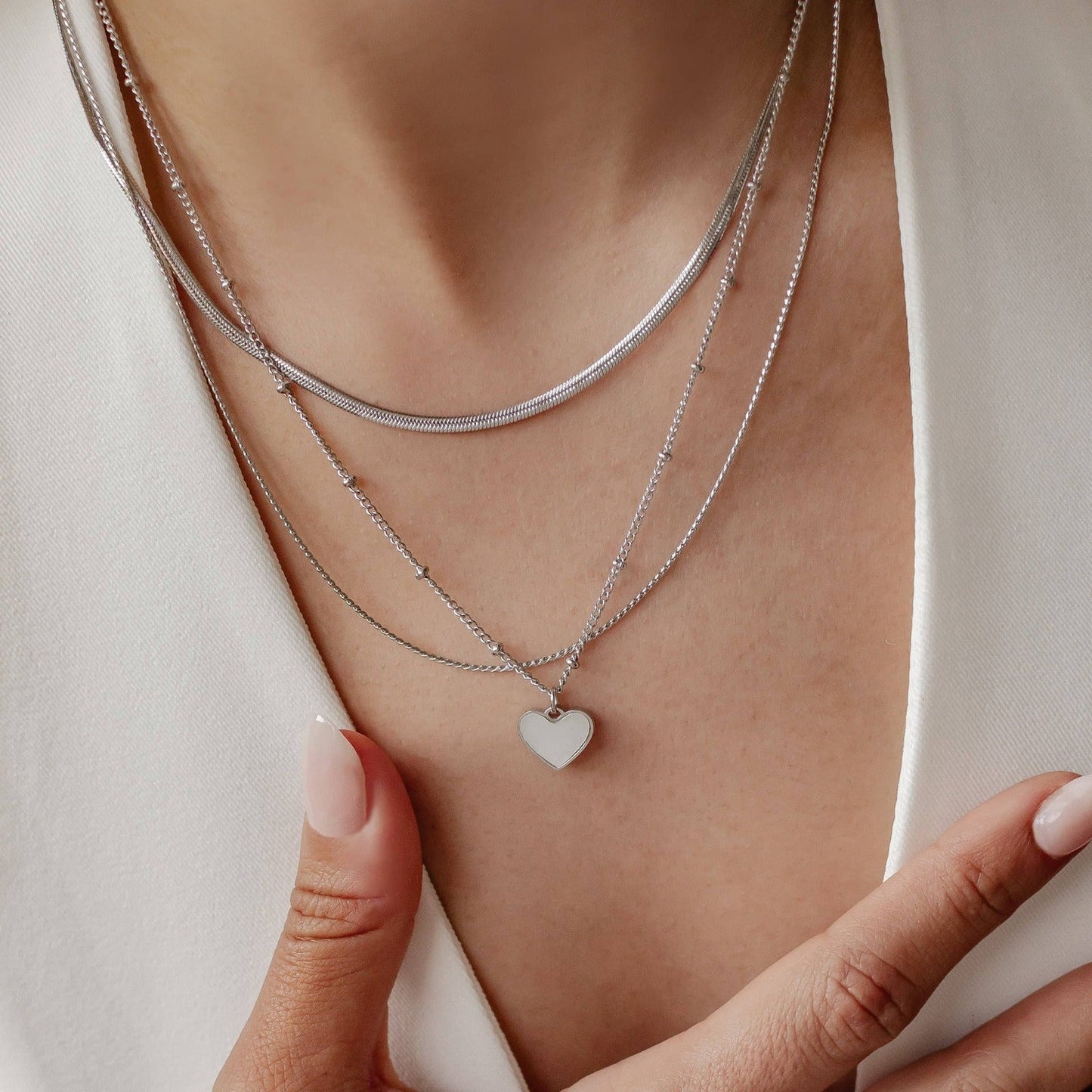 Layered Heart Necklace Set