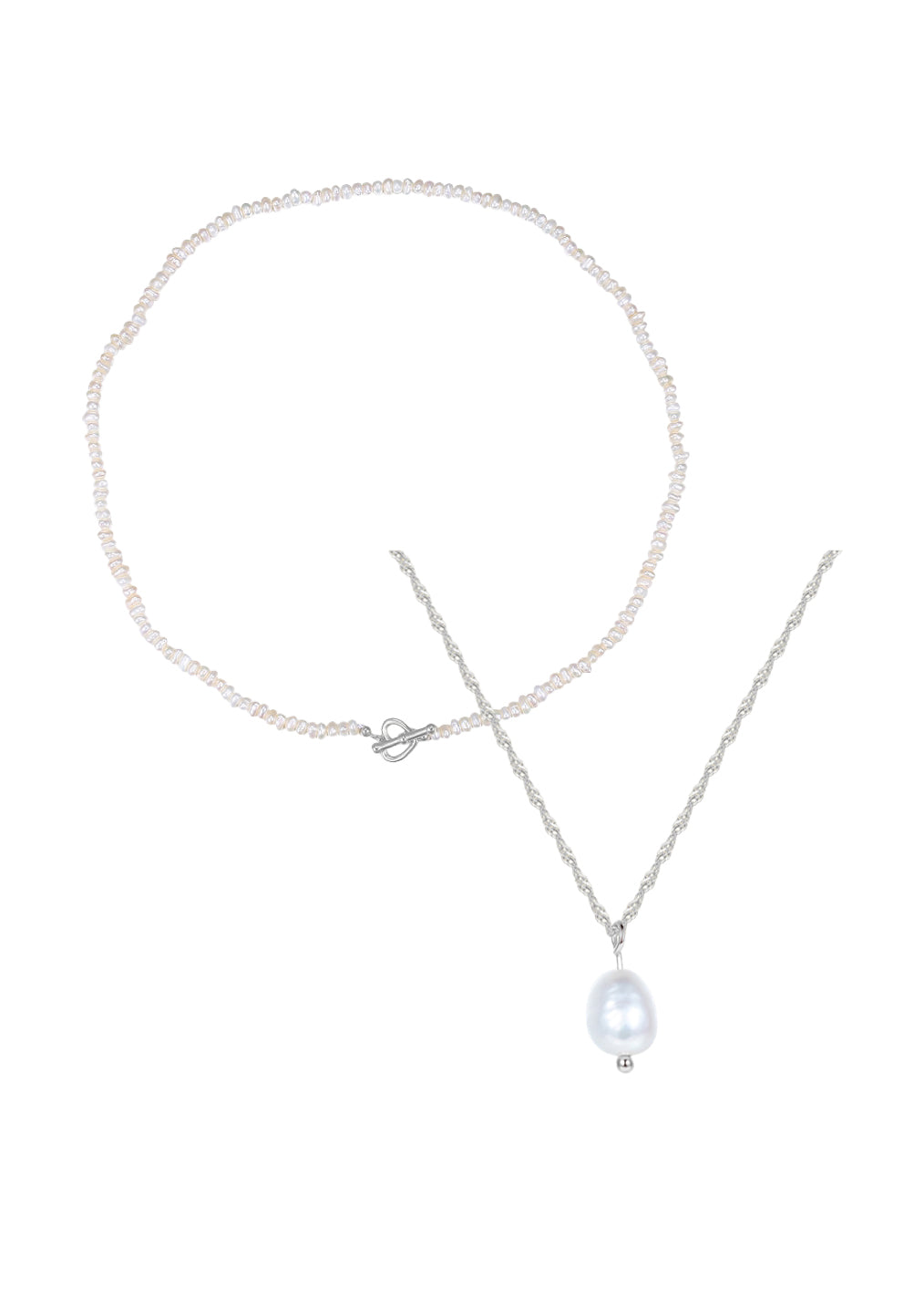 Pearl Necklaces Sterling Silver Set
