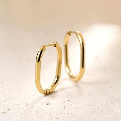 Thin Oval Hoop Earrings