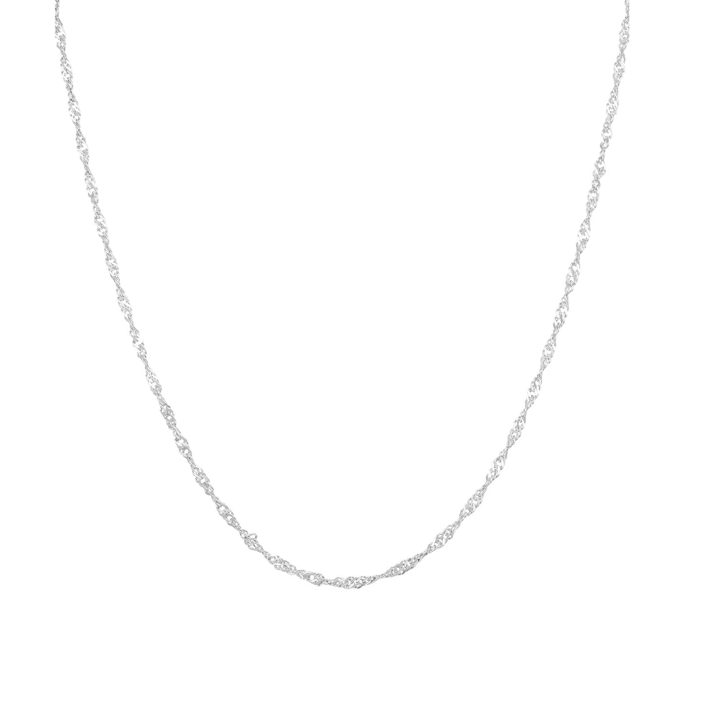 Fine Singapore Chain Necklace Silver