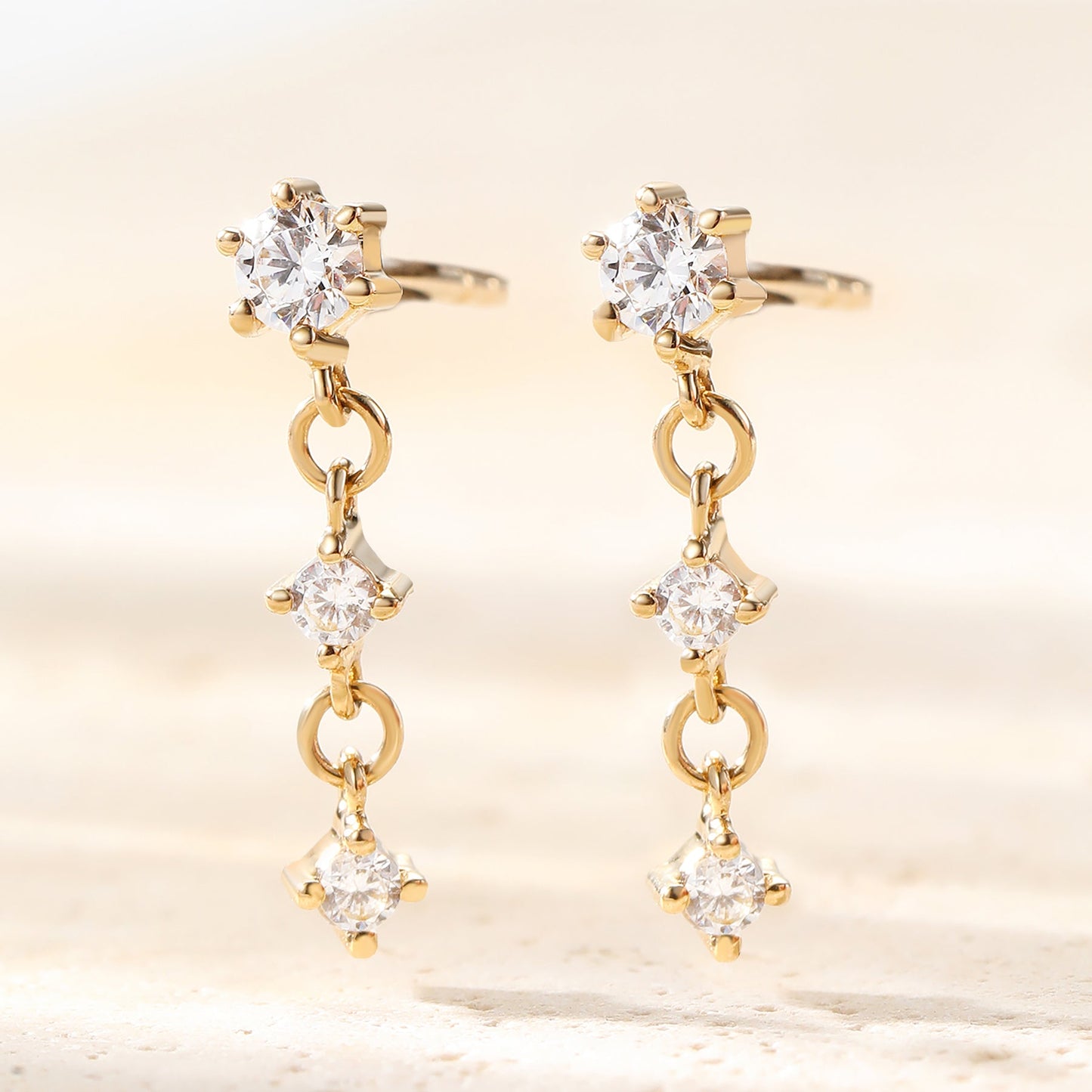 Alignment Stud Earrings 14K Gold