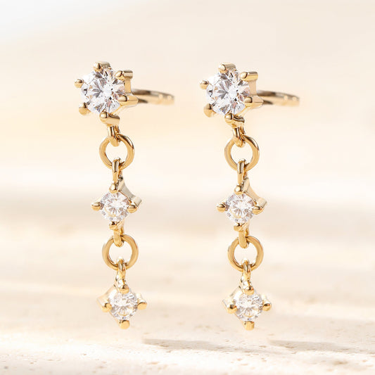 Alignment Stud Earrings 14K Gold