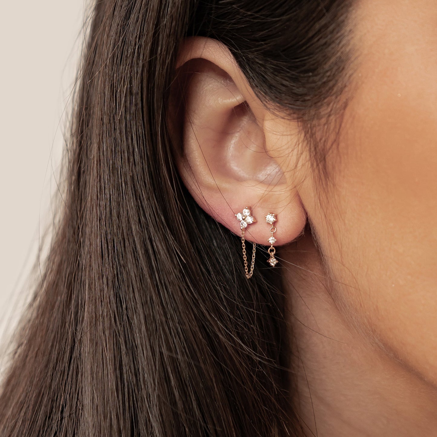 Alignment Stud Earrings 14K Gold