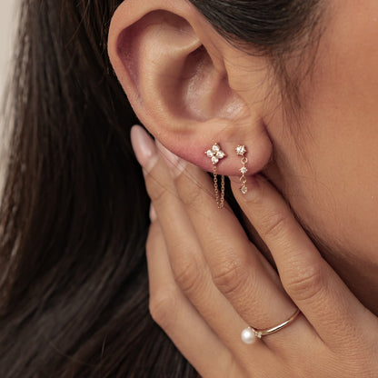 Alignment Stud Earrings 14K Gold