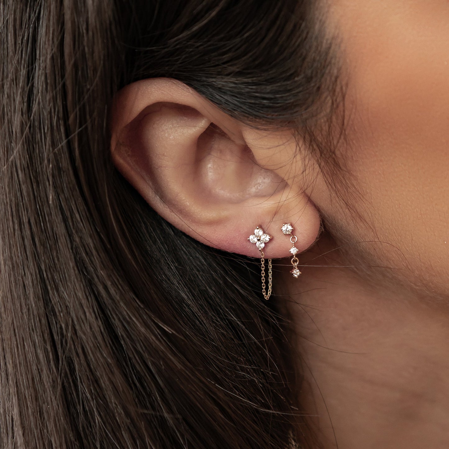 Alignment Stud Earrings 14K Gold