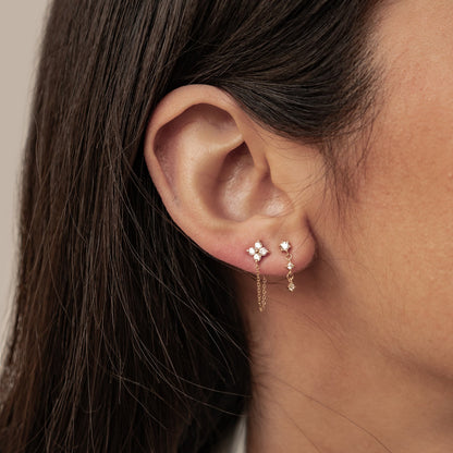 Alignment Stud Earrings 14K Gold