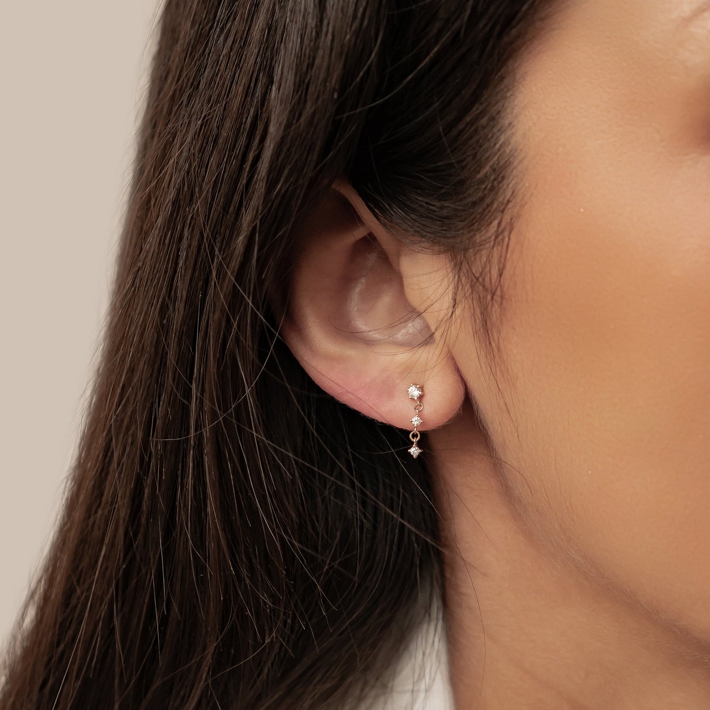 Alignment Stud Earrings 14K Gold