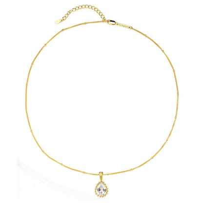 April Diamond Birthstone Necklace Sterling Silver