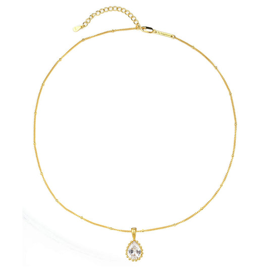 April Diamond Birthstone Necklace Sterling Silver