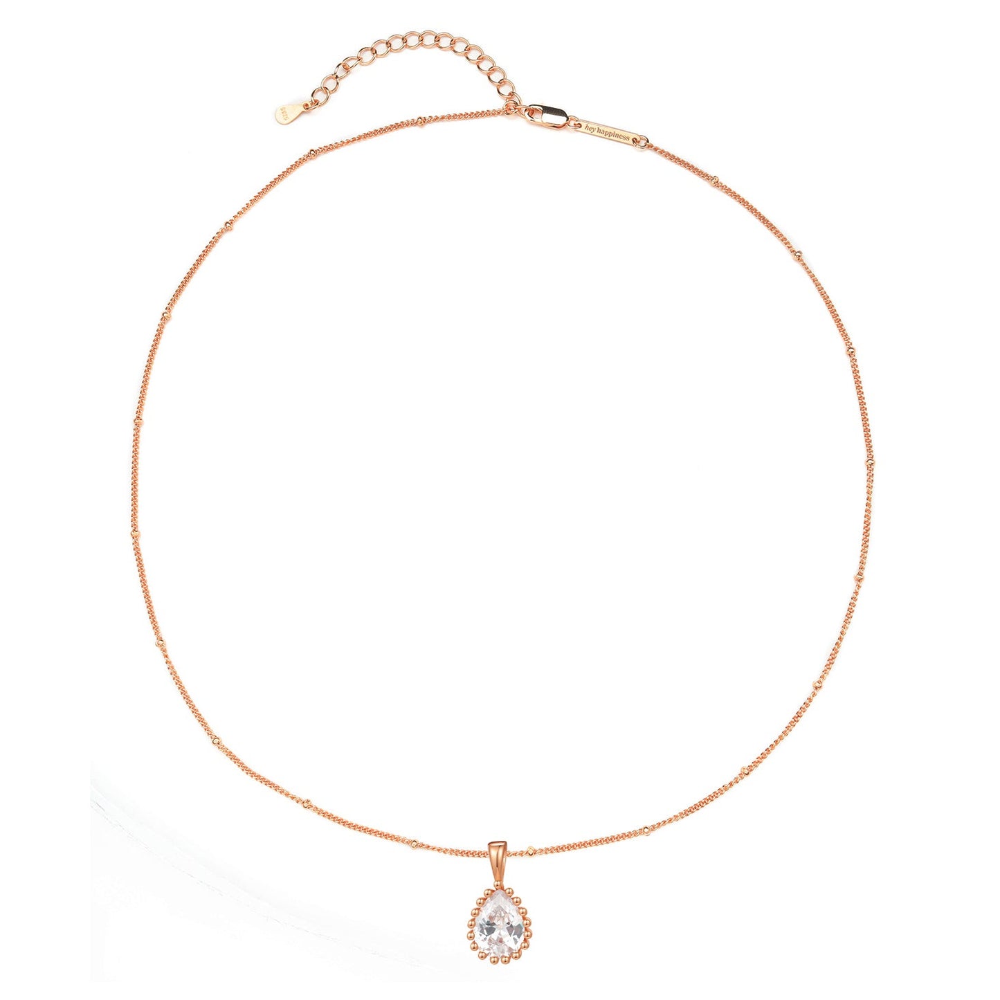 April Diamond Birthstone Necklace Sterling Silver