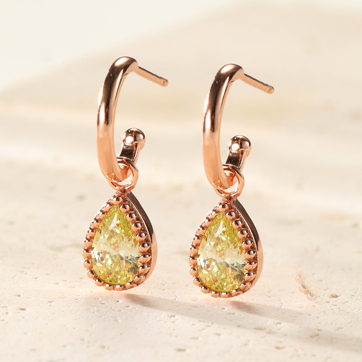 August Peridot Birthstone Hoop Earrings Sterling Silver