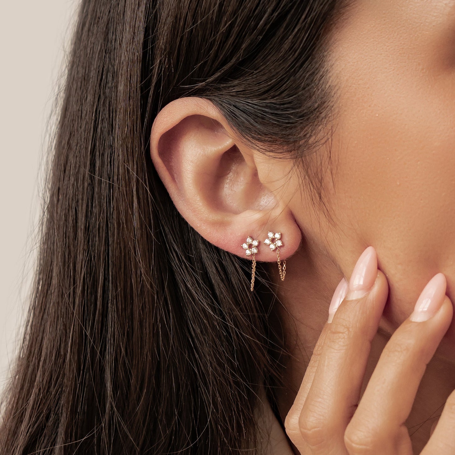 Becoming Chain Earrings 14K Gold