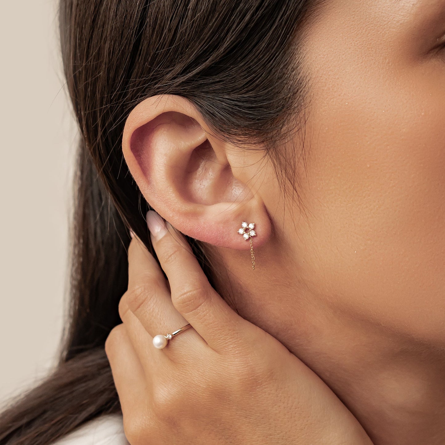 Becoming Chain Earrings 14K Gold