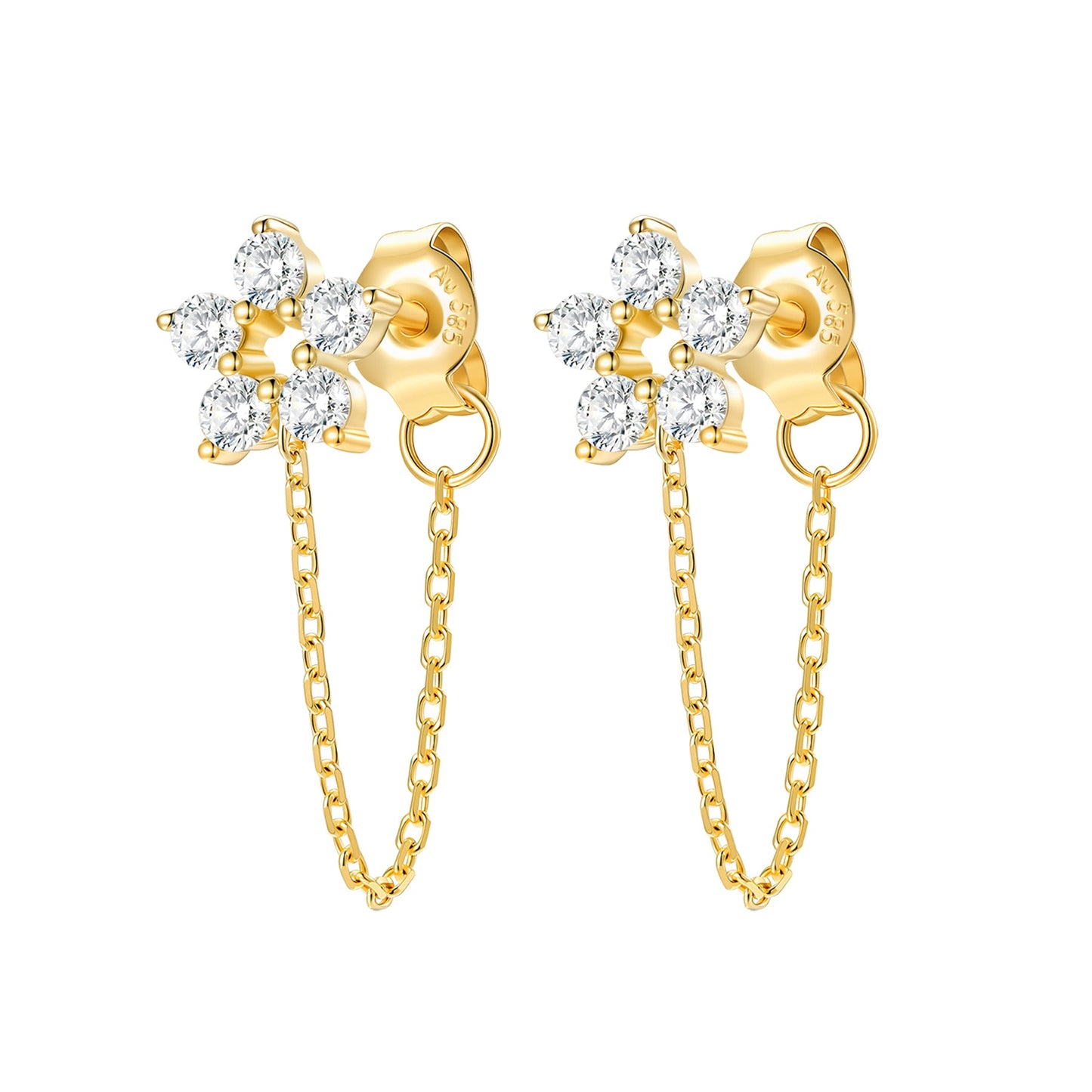 Becoming Chain Earrings 14K Gold