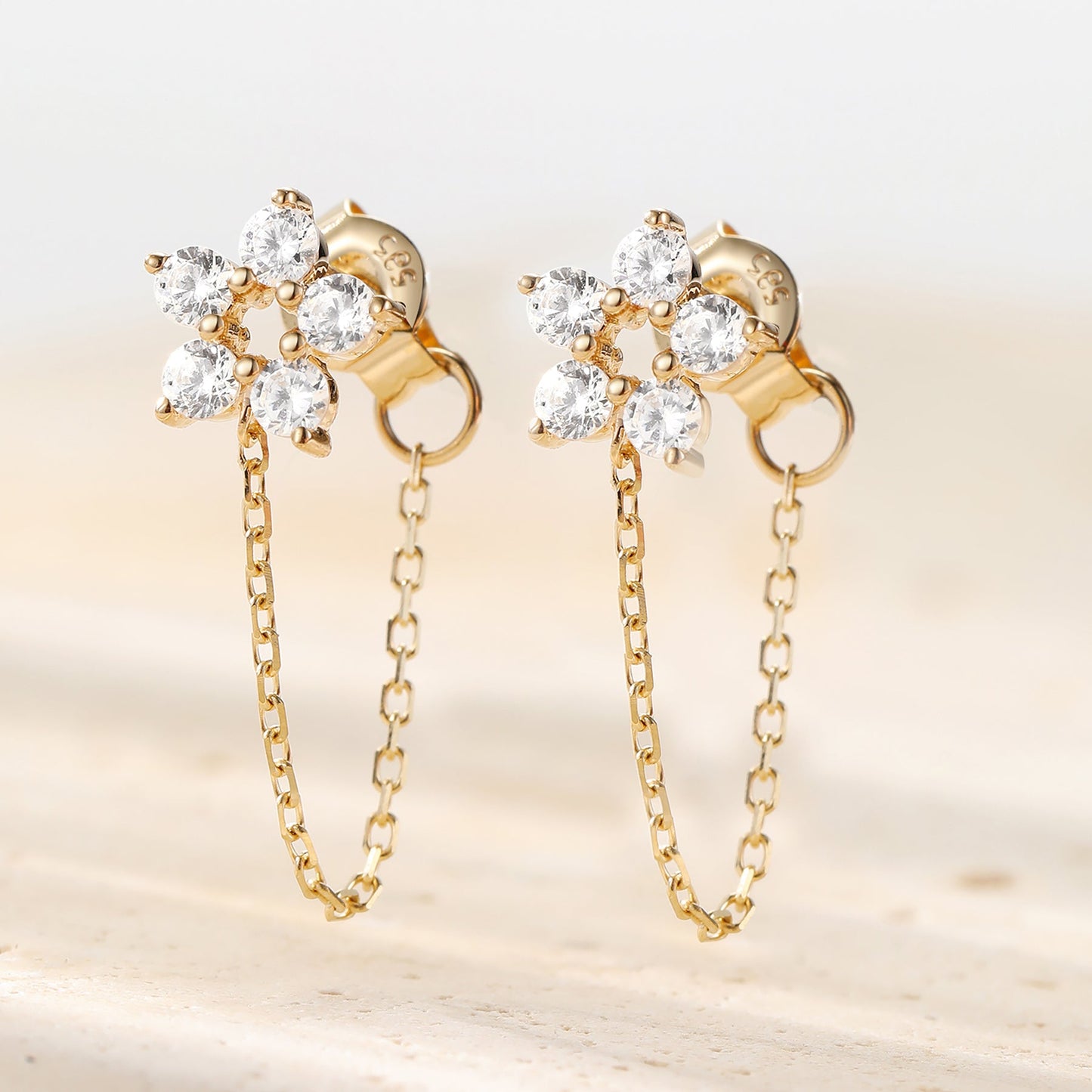 Becoming Chain Earrings 14K Gold