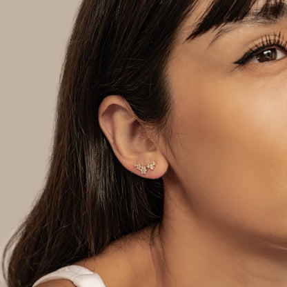 Blooming Flower Earring Set Sterling Silver