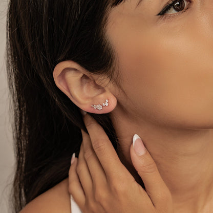 Blooming Flower Earring Set Sterling Silver