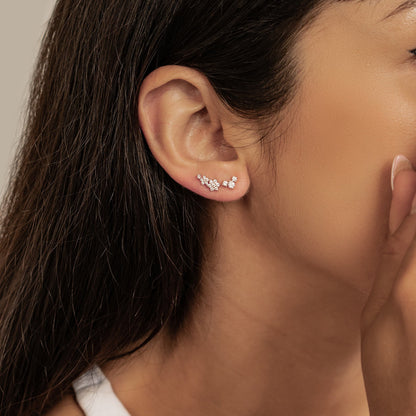 Blooming Flower Earring Set Sterling Silver