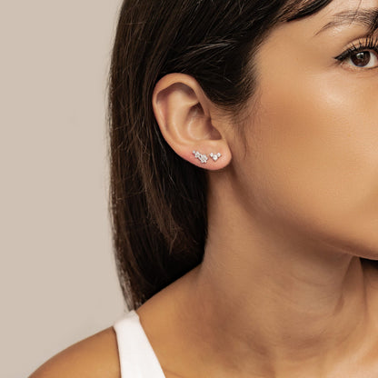 Blooming Flower Earring Set Sterling Silver