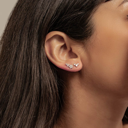 Blooming Flower Earring Set Sterling Silver