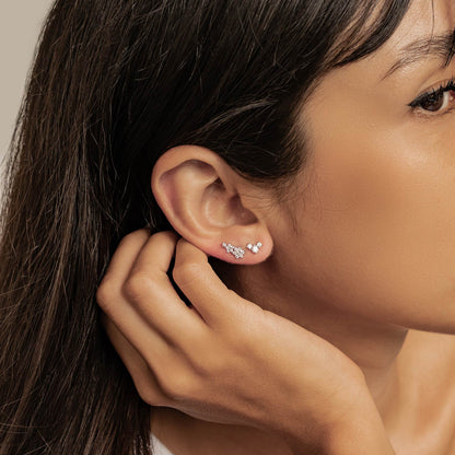 Blooming Flower Earring Set Sterling Silver