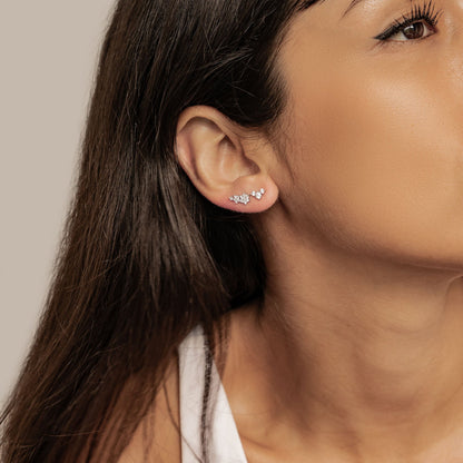 Blooming Flower Earring Set Sterling Silver