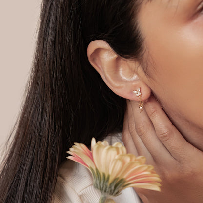 Butterfly Blossom Chain Earrings Sterling Silver