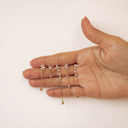 Butterfly Blossom Chain Earrings Sterling Silver