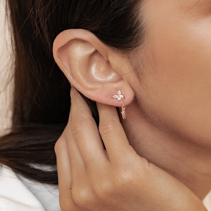 Butterfly Blossom Chain Earrings Sterling Silver