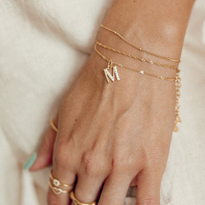 Letter Pendant Chain Bracelet
