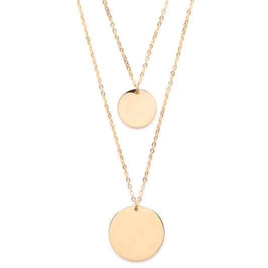 Circle Layered Necklace Gold