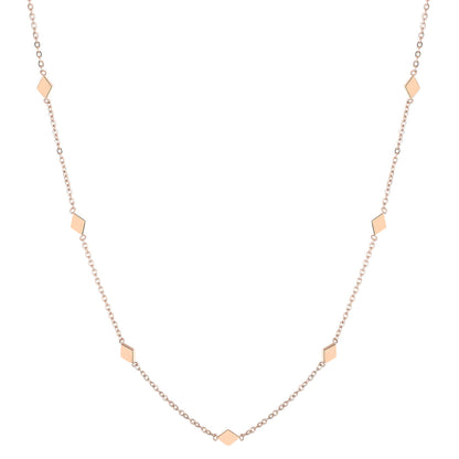 Rhombus Charm Delicate Necklace Rose Gold