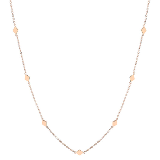 Rhombus Charm Delicate Necklace Rose Gold