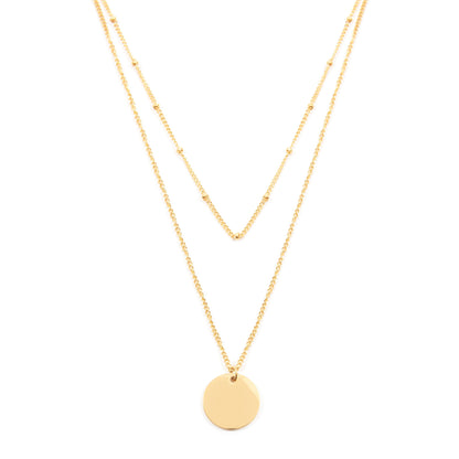 Layered Circle Necklace Gold