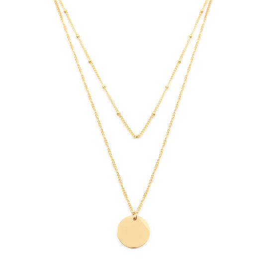 Layered Circle Necklace Gold