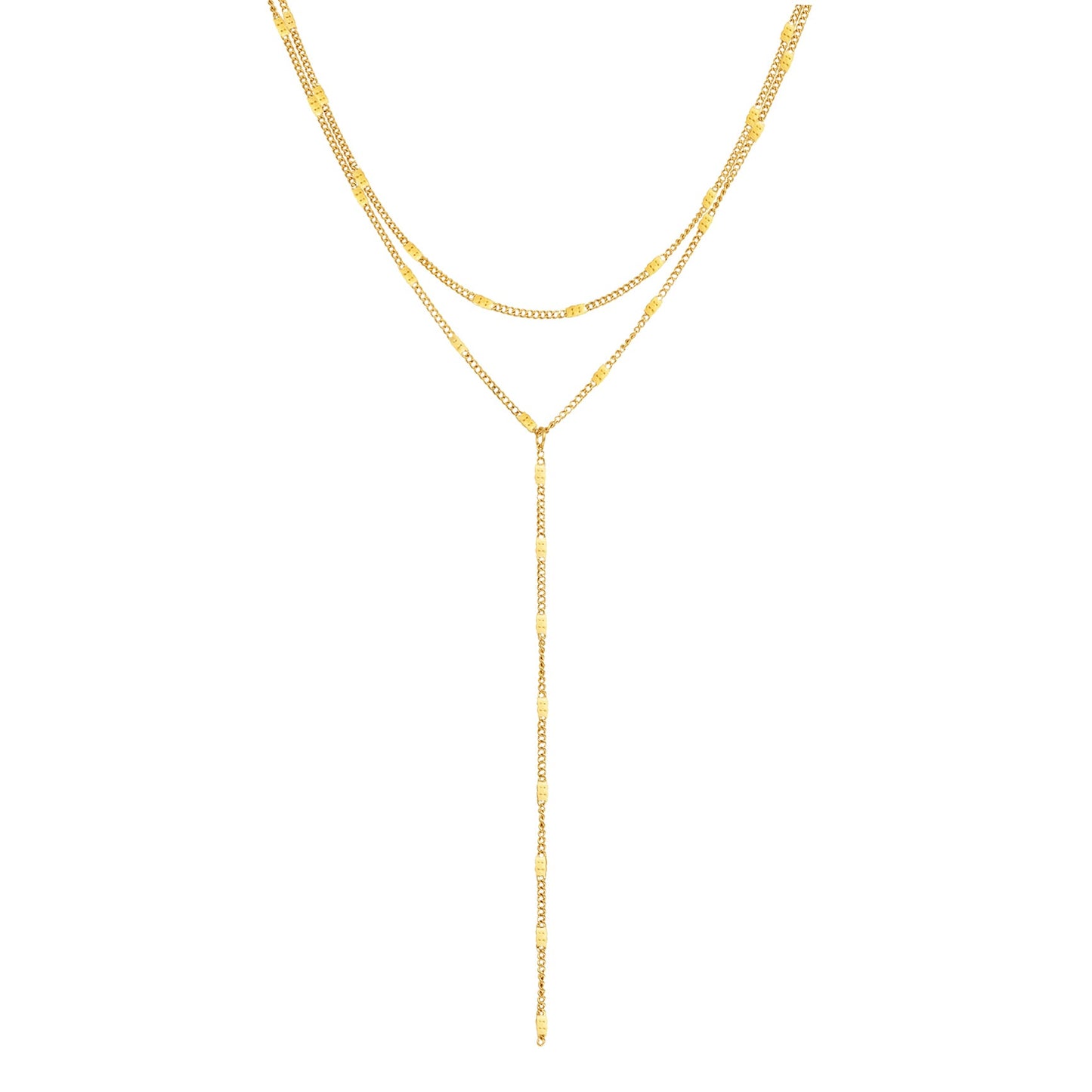 Layered Y Necklace Gold